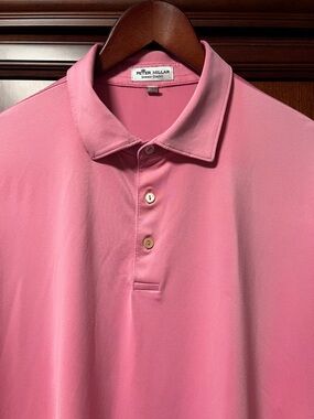 Peter Millar Summer Comfort Soft Lightweight Stretch Tropical Coral Golf Polo!